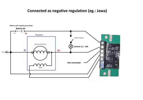 Universal dynamo regulator 6V / 12V