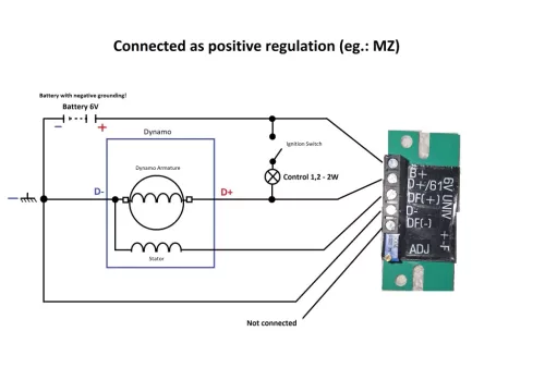 Universal dynamo regulator 6V / 12V